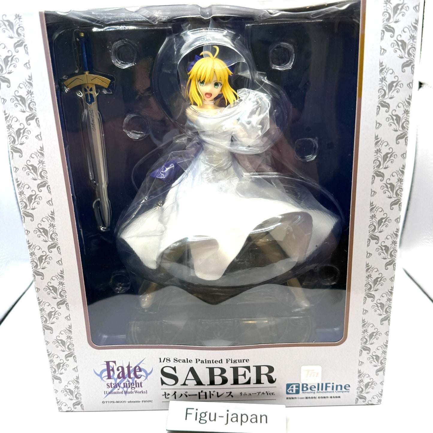 BellFine Fate Stay Night Saber White Dress Renewal Version 1/8 Figure FEDEX 