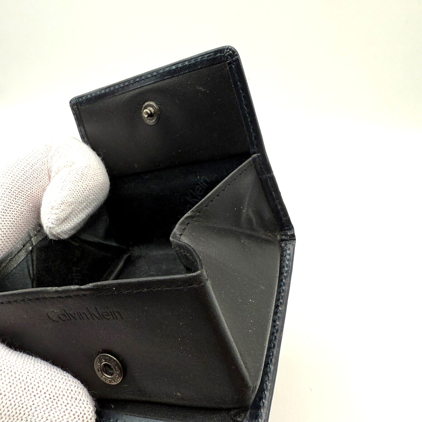 Calvin Klein Gray Faux Leather Discontinued product With Coin Purse. 