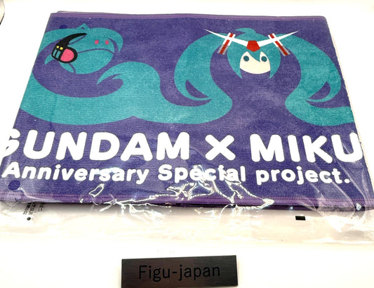 Gundam Hatsune Miku Jubiläums-Sonderprojekt Gesichtshandtuch Polyester Baumwolle Neu 