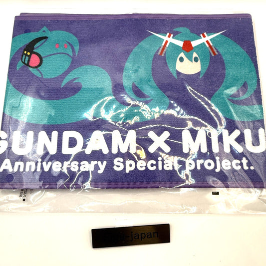 Gundam Hatsune Miku Jubiläums-Sonderprojekt Gesichtshandtuch Polyester Baumwolle Neu 