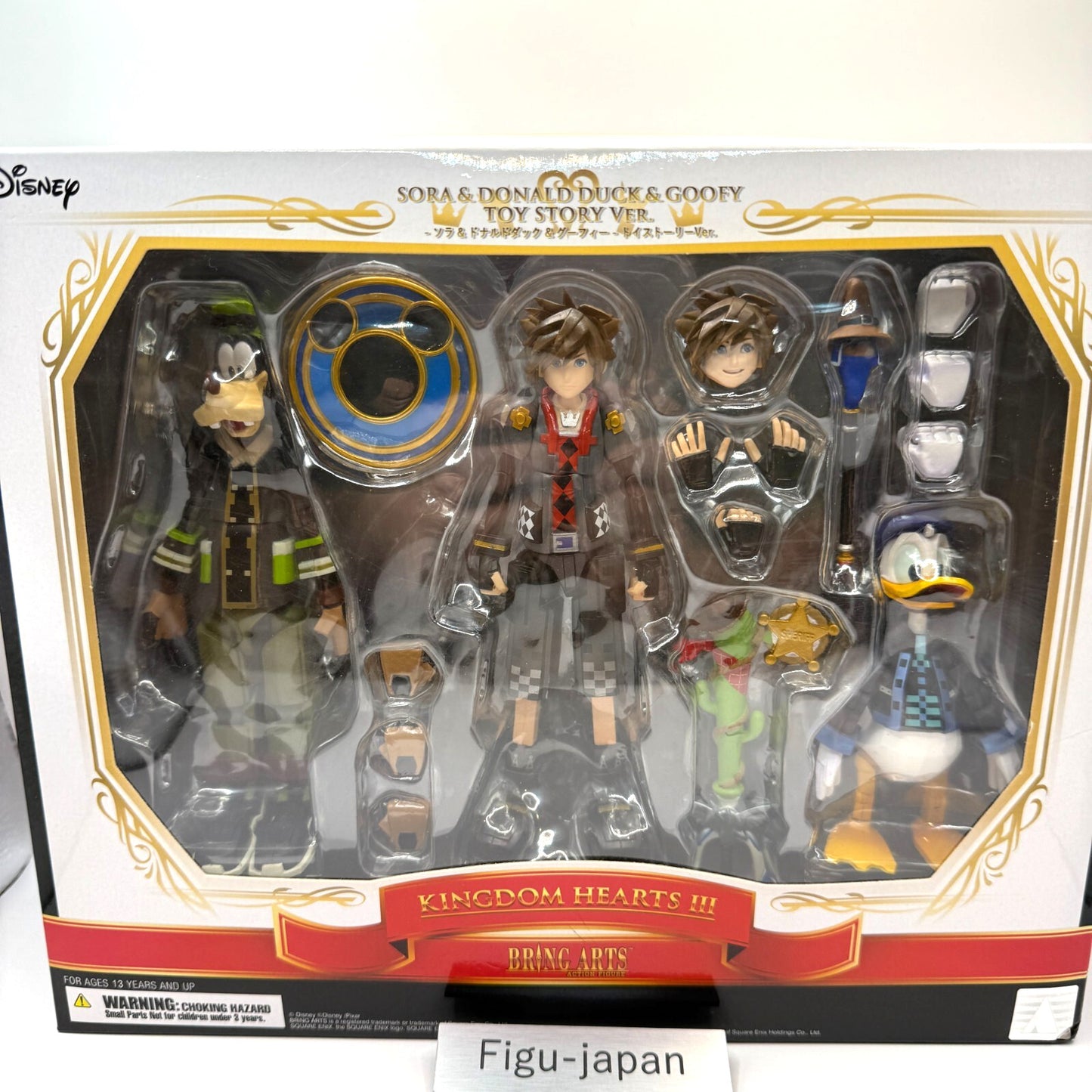 Kingdom Hearts 3 Sora &amp;Donald Duck&amp; Goofy Toy Story Ver. Figure Set Bring Arts 