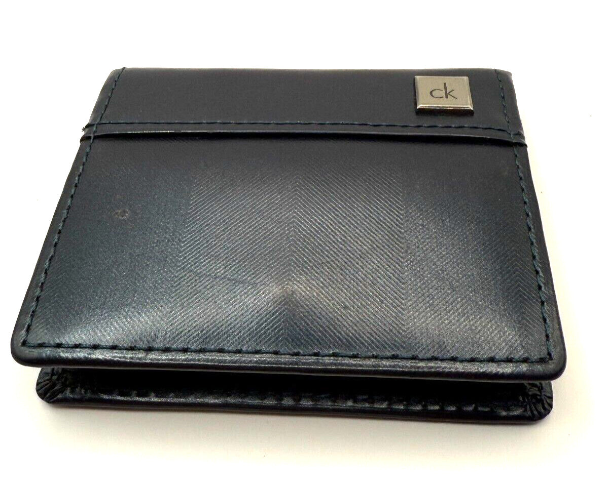 Calvin Klein Gray Faux Leather Discontinued product With Coin Purse. 