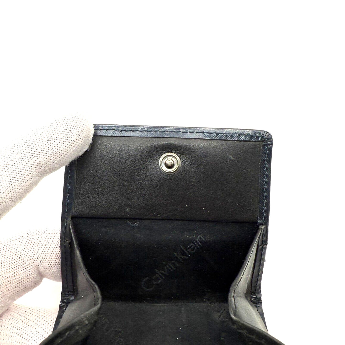 Calvin Klein Gray Faux Leather Discontinued product With Coin Purse. 