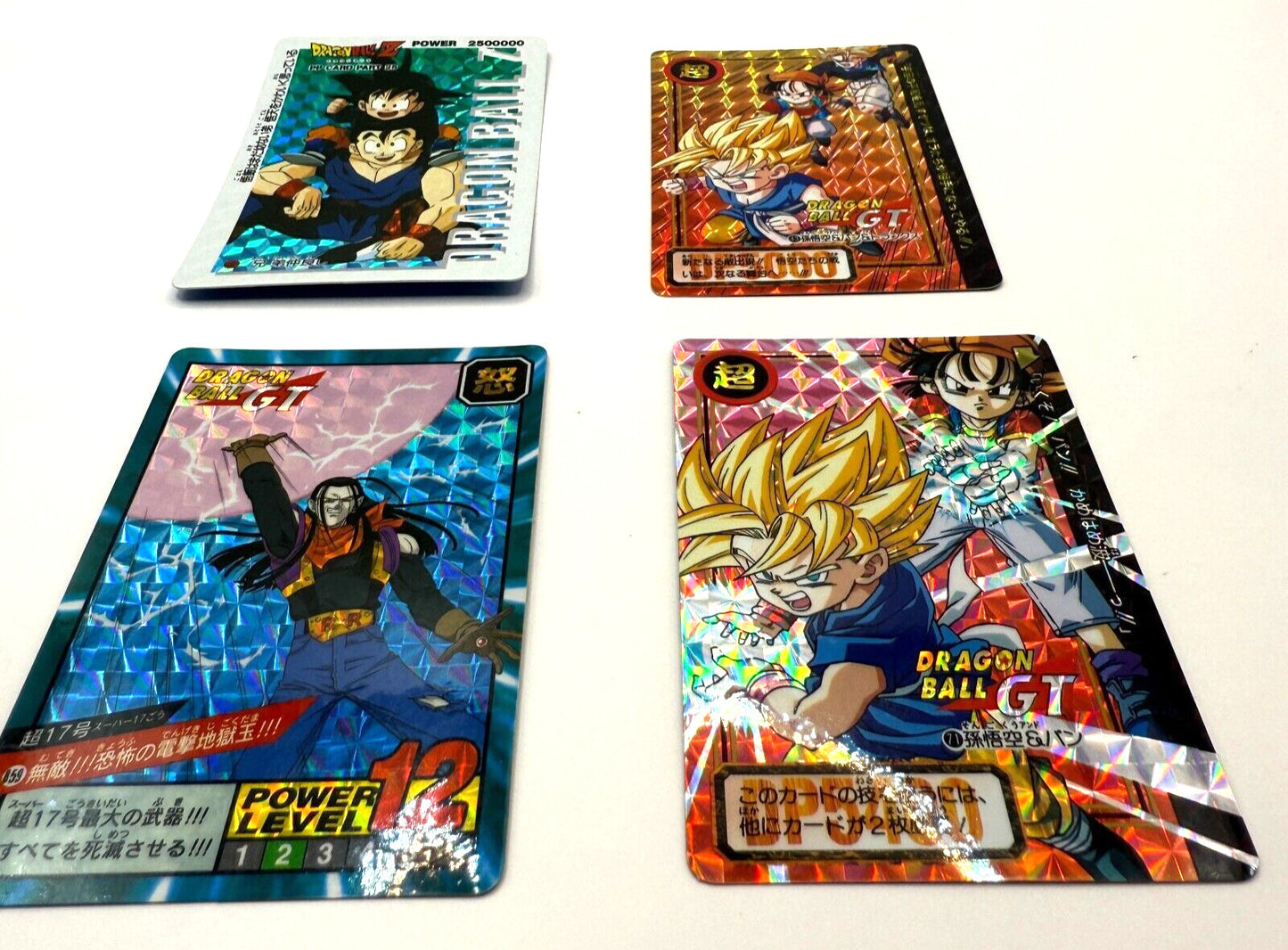 Dragon Ball GT Super Android 17, Goku, &amp;pan trading card Horo Set of 4 japan 