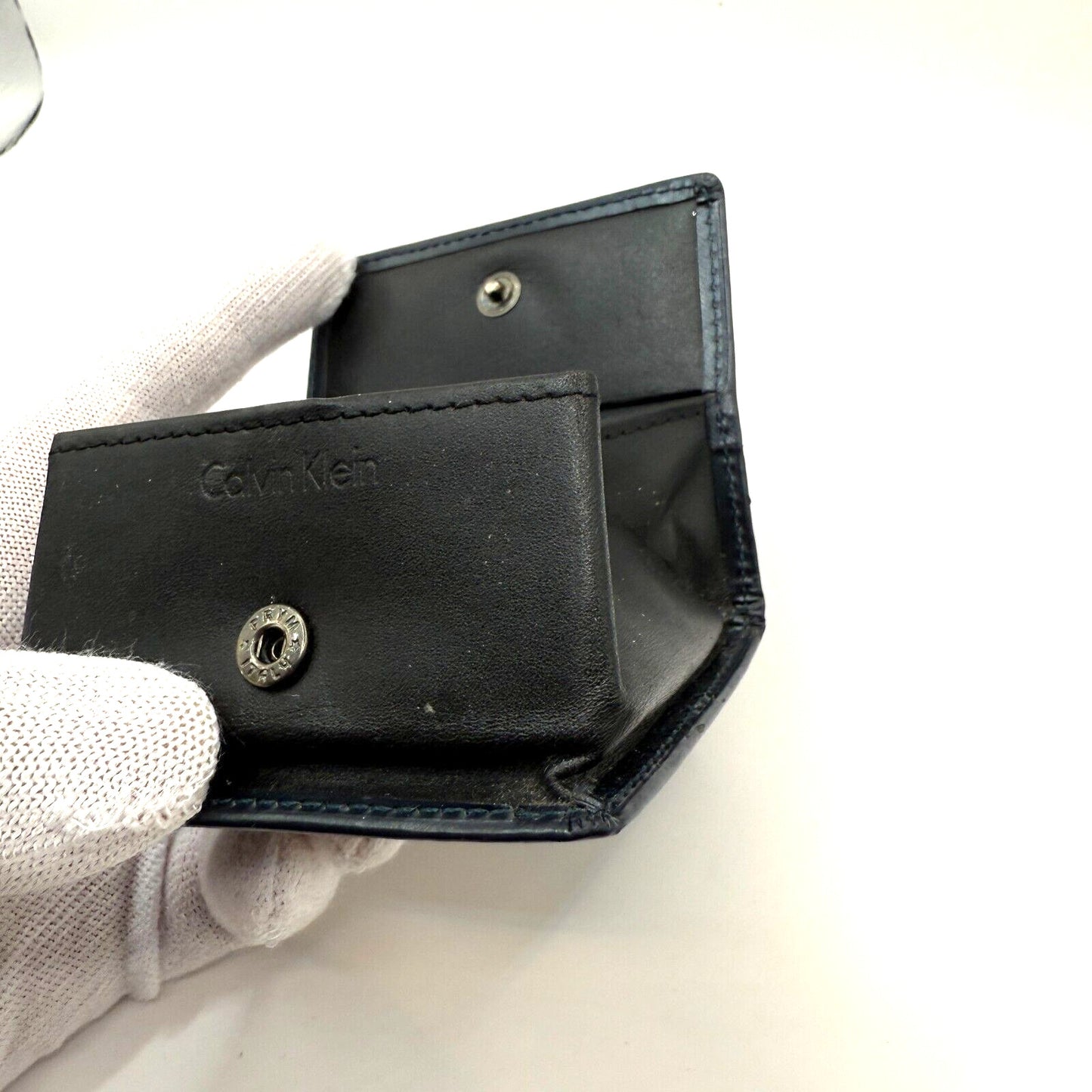 Calvin Klein Gray Faux Leather Discontinued product With Coin Purse. 