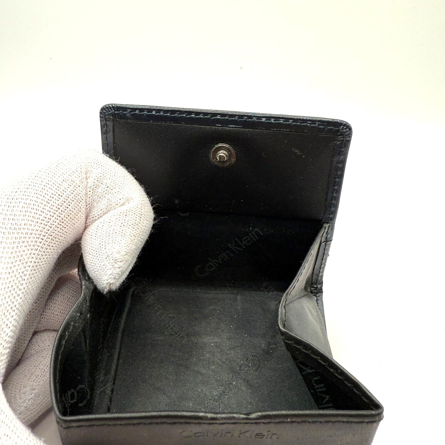 Calvin Klein Gray Faux Leather Discontinued product With Coin Purse. 