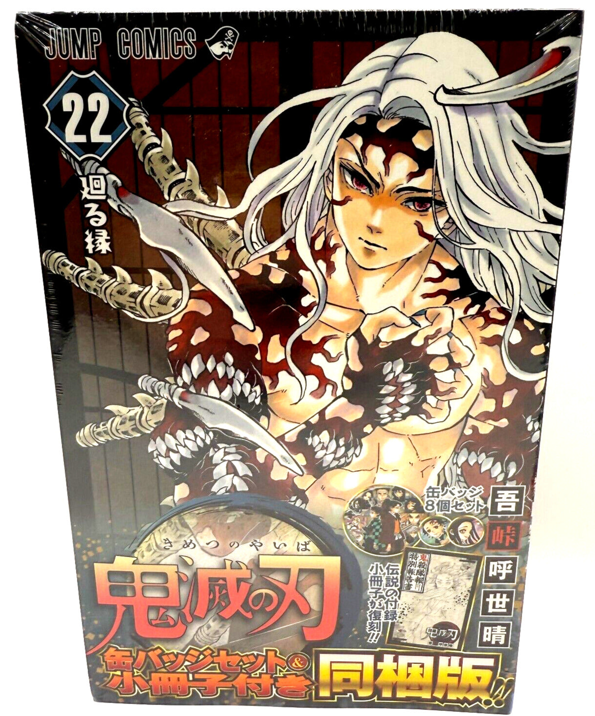 Demon Slayer Kimetsu no Yaiba Vol.22 Special Edition Button Badge &amp; Booklet NEW 